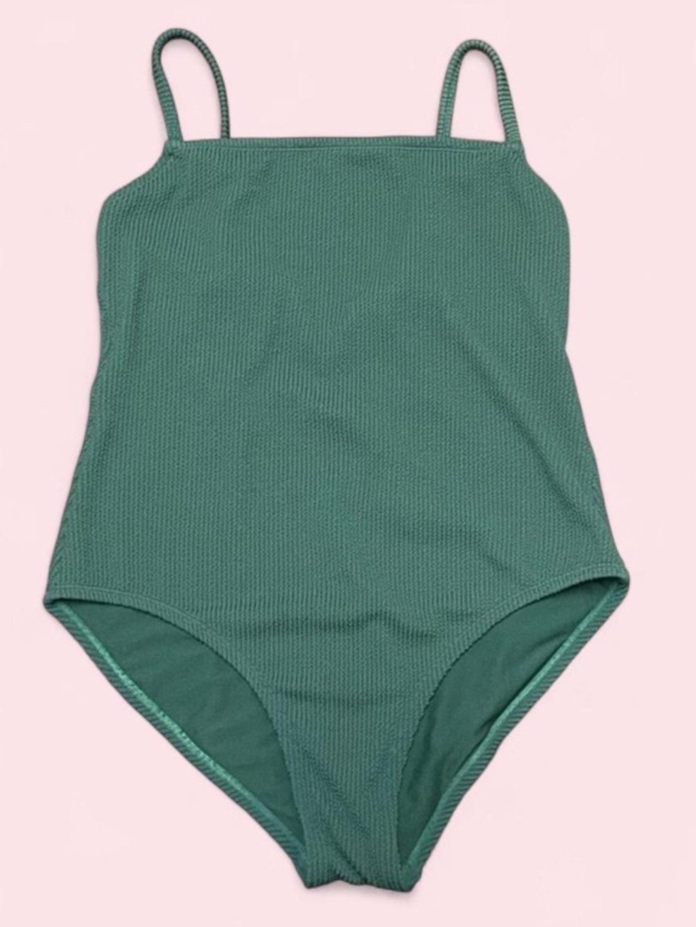Kona Sol Green Textured One-Piece Swimsuit